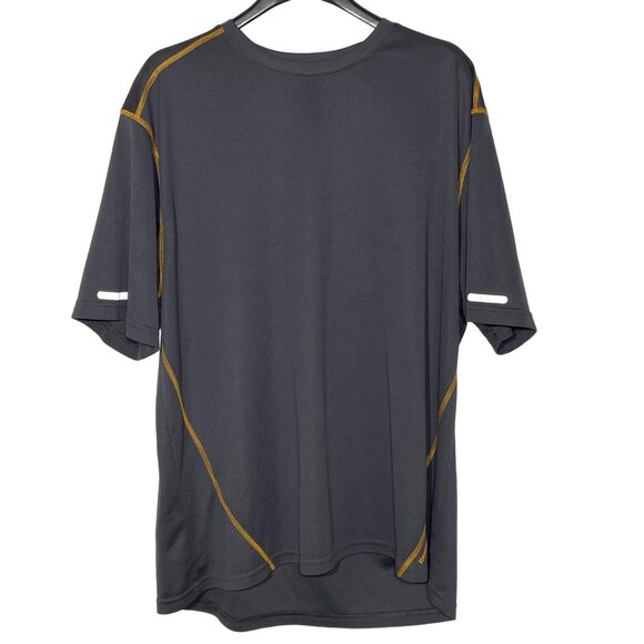 Reebok Crew Neck Breathable Athletic T-Shirt Reflective Stripes Gray Sz XXL - Picture 1 of 6